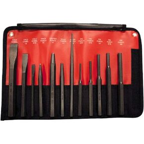 Mayhew Tools 61019 Punch and Chisel Set, Black Oxide Finish, 19-Piece