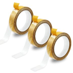 3PCS Double-Sided Sticky Fabric Tape - Hem Tape No Sew No Iron, Mesh Fabric Tape for Clothes, Strong Adhesive Hemming Tape for Pants and Curtains – 1 Inch *66FT, Mesh