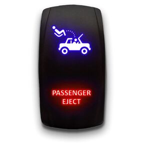 Passenger Eject - Red - Laser Etched Toggle Switch 20A 12V - Vertical Rocker Switch 5-Pin DPST