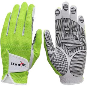 Efunist Men’s Golf Glove 2 Pack Left Hand Hot Wet Weather No Sweat Non-Slip Fit Size Small Medium Large XL