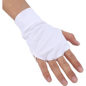 Half Finger Golf Glove, Right Hand Sport Golf Glove, Outdoor Cycling Fishing Breathable Hollowed Glove for Men Women Right Hand White
