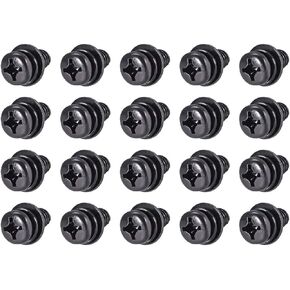 uxcell M6 x 14mm Carbon Steel Phillips Pan Head Machine Screws Bolts Combine with Spring Washer and Plain Washers 20pcs