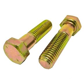 Newport Fasteners 1/4 inch x 1 inch Hex Cap Screw Grade 8 Zinc Yellow Plated Steel (Quantity: 100 pcs) 1/4-20 x 1 Hex Bolt/Coarse Thread/Fully Threaded