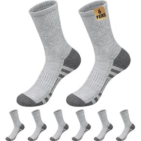 Crew Socks Mens - 6 Pairs Athletic Socks Sport Work Crew Socks Casual
