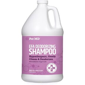 Pet MD EFA Deodorizing Shampoo for Dogs & Cats - Hypoallergenic Dog Shampoo for Sensitive Skin, Dry Skin, Itching, and Flaking - Professional Dog Shampoo Gallon