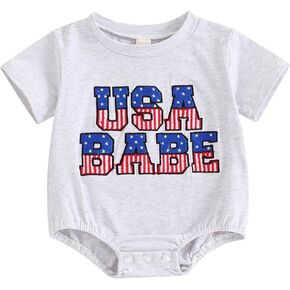 4th of July Baby Boy Girl Outfit Usa Flag Bubble Romper American Flag Onesie Newborn Fourth Of July Clothes