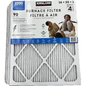 فلتر هواء كيركلاند سيجنتشر 16 × 20 × 1 (4 عبوات) مكيف هواء مطوي إلكتروستاتيكي مرشحات فرن HVAC للحساسية وحبوب اللقاح والعفن والبكتيريا والدخان والحساسية، MPR 2200، فلتر الفرن... in Kuwait