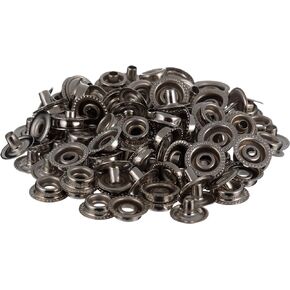 Seachoice Button Stud w/Barrel and Eyelet, 1/4 in. Barrel, 3/8 in. Eyelet, 65 Sets