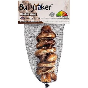 BULLYYAKER; Natural, Long-Lasting Himalayan Cheese Chew Wrapped with Two 12" Bully Sticks, Best Treat Gift for Medium/Large Dogs.