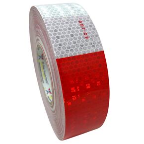All Star Truck Parts] Conspicuity Tape Premium DOT-C2 Approved Reflective Truck Trailer Red White 2"x150’ 4 Year Average Life -1 Roll