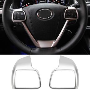 Senzeal ABS Matte Steering Wheel Trim Panel Cover Fit for Toyota Highlander 2014 2015 2016 2017 2018 2019