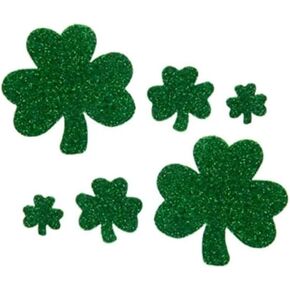 Nikki's Knick Knacks Foam Glitter Peel and Stick Shamrock Stickers - St. Patrick's Day DIY Craft - 190 Piece