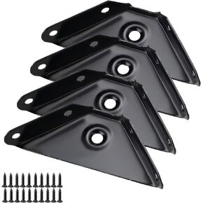 2 Pcs Heavy Duty Gusset Joints, Trapezi Corner Code, Bracket Corner Brace Bracket Fasteners, Furniture Shelf Support Joint Fasteners for Table, Chair Cabinet Bed Stabilization (Black)