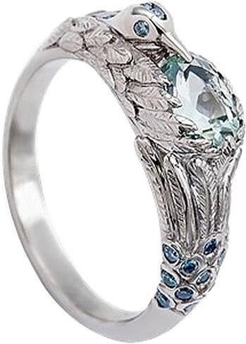 Vintage Phoenix Engagement Ring Square Cut Cubic Zircon Promise Ring for Women Sapphire CZ Eternity Wedding Band rings for Women Size 6-10 in Saudi Arabia