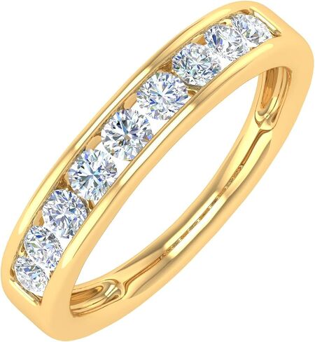 FINEROCK 1/2 Carat Channel Set Diamond Wedding Band Ring in 14K Gold in Saudi Arabia