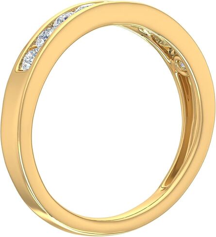 FINEROCK 1/2 Carat Channel Set Diamond Wedding Band Ring in 14K Gold in Saudi Arabia