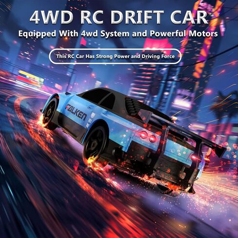 RC الانجراف سيارة 1:24 سيارة التحكم عن بعد 4WD 15KM / H عالية السرعة سباق السيارات الرياضية مع أضواء LED RC سيارات لعبة سيارات للأطفال بنين بنات الكبار هدايا عيد الميلاد عيد الميلاد بطاريات قابلة للشحن in Saudi Arabia