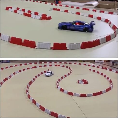 Hobby Fans 120 Pieces RC Car Racing Track Drift Runway Drift Field Fence for 1/14 1/16 1/18 1/24 1/28 Mini RC Car (Red+White) in Saudi Arabia