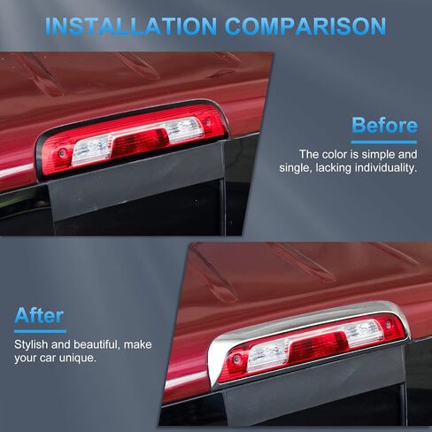 Carbon Fiber Tail Light Lamp Cover, High Mount 3rd Third Brake Light Cover Trim for 2014-2018 GMC Sierra & Chevy Silverado in Saudi Arabia