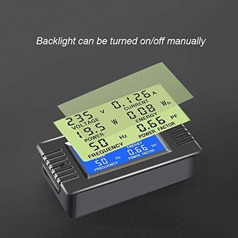 CrocSee AC 80-260V 100A CRS-022B شاشة LCD رقمية الجهد الكهربي الحالي تردد الطاقة عامل الطاقة مقياس التيار الكهربائي الفولتميتر مع محول تيار أساسي منفصل 100A in Saudi Arabia