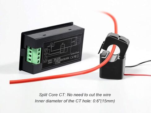CrocSee AC 80-260V 100A CRS-022B شاشة LCD رقمية الجهد الكهربي الحالي تردد الطاقة عامل الطاقة مقياس التيار الكهربائي الفولتميتر مع محول تيار أساسي منفصل 100A in Saudi Arabia