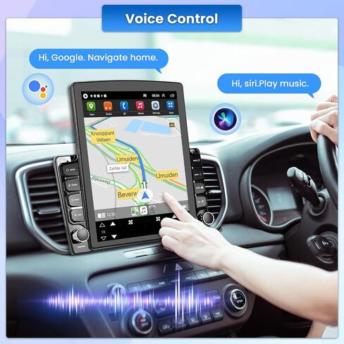 2+64GB Android 13 Car Stereo Double Din Wireless Apple Carplay, 9.7 Inch Vertical Touchscreen Car Radio witj Bluetooth, Android Auto, GPS Navigation, WiFi Connection, HiFi, FM/RDS, Siri, Backup Cam in Saudi Arabia