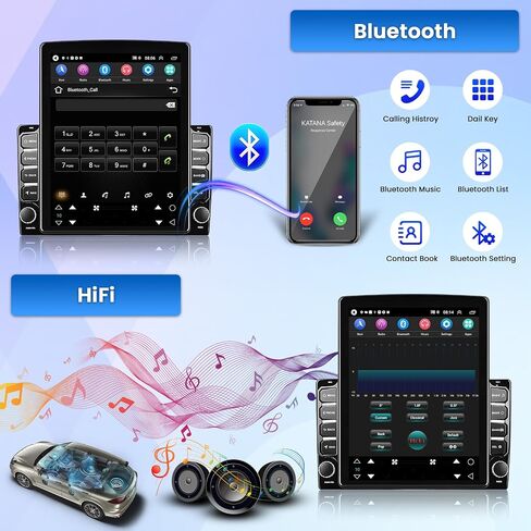 2+64GB Android 13 Car Stereo Double Din Wireless Apple Carplay, 9.7 Inch Vertical Touchscreen Car Radio witj Bluetooth, Android Auto, GPS Navigation, WiFi Connection, HiFi, FM/RDS, Siri, Backup Cam in Saudi Arabia