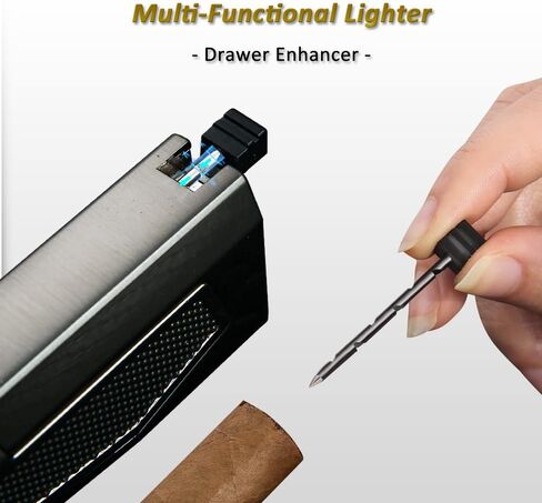Torch Lighters Quadruple 4 Jet Flame Metal Refillable Butane Lighter Gadgets for Men Gift Ideas (Black) in Saudi Arabia