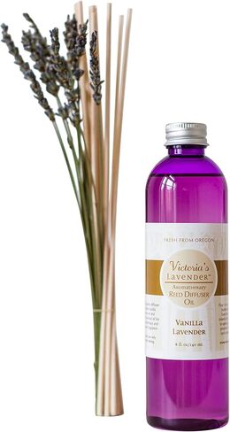 Fir & Lavender Essential Oil Reed Diffuser Refill — Natural Aromatherapy Essential Oil for Reed Diffusers — Essential Oils for Diffusers, Home & SPA by Victoria's Lavender — Up to 1 Year Supply, 8oz in Saudi Arabia