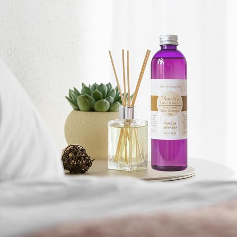 Fir & Lavender Essential Oil Reed Diffuser Refill — Natural Aromatherapy Essential Oil for Reed Diffusers — Essential Oils for Diffusers, Home & SPA by Victoria's Lavender — Up to 1 Year Supply, 8oz in Saudi Arabia