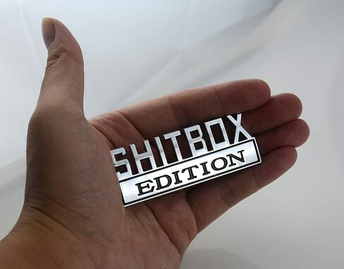 1x SHITBOX EDITION emblem 3D Fender Badge Decal Car Truck Replacement for Chevy Silverado 1500 2500 Chevrolet C10 C15 (Black Red) in Kuwait