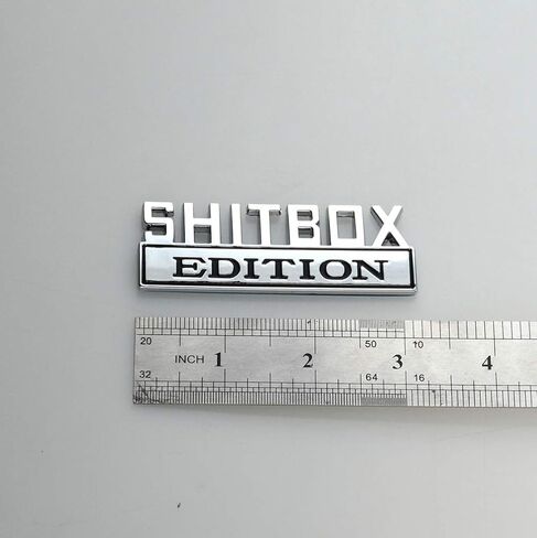 1x SHITBOX EDITION emblem 3D Fender Badge Decal Car Truck Replacement for Chevy Silverado 1500 2500 Chevrolet C10 C15 (Black Red) in Kuwait
