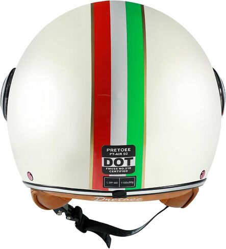 Open Face Motorcycle Helmet with Visor, Adults Retro Moped Helmets for Men Women, Vintage Half Face Motorcycle Helmet for Scooter Chopper Cruiser, DOT Approved in Saudi Arabia