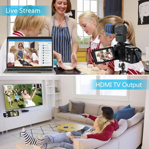 كاميرا فيديو 4K، كاميرا تسجيل فيديو للرؤية الليلية بدقة 48 ميجابكسل UHD Wifi IR لليوتيوب، كاميرا فيديو تعمل باللمس بتكبير رقمي 18X مع ميكروفون، بطاقة SD، غطاء عدسة، مثبت، جهاز تحكم عن بعد، بطاريتان in Kuwait