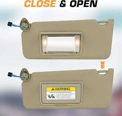 Left Driver Side Sun Visor Fit for Honda Accord 2008 2009 2010 2011 2012 Beige with Light Replace # 83280-TA0-A91ZB in Saudi Arabia