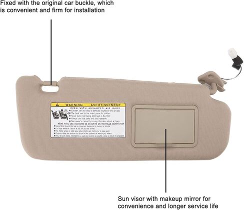 Sun Visor Assembly Car Sun Visor Car Inside Sun Visor With Makeup Mirror 852013K010QD Replacement for Hyundai Sonata 2006‑2008(Left) (Left) in Saudi Arabia