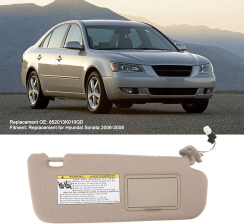 Sun Visor Assembly Car Sun Visor Car Inside Sun Visor With Makeup Mirror 852013K010QD Replacement for Hyundai Sonata 2006‑2008(Left) (Left) in Saudi Arabia