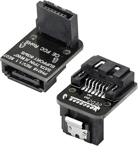محول SATA 270 درجة من CERRXIAN، محول SATA 7Pin ذكر إلى أنثى بزاوية سفلية لأجهزة الكمبيوتر المكتبية الأم SSD HDD (أسفل/خلفي) (عبوتان) in Saudi Arabia