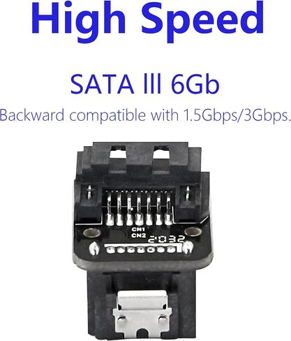 محول SATA 270 درجة من CERRXIAN، محول SATA 7Pin ذكر إلى أنثى بزاوية سفلية لأجهزة الكمبيوتر المكتبية الأم SSD HDD (أسفل/خلفي) (عبوتان) in Saudi Arabia