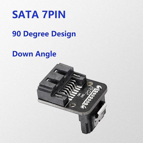 محول SATA 270 درجة من CERRXIAN، محول SATA 7Pin ذكر إلى أنثى بزاوية سفلية لأجهزة الكمبيوتر المكتبية الأم SSD HDD (أسفل/خلفي) (عبوتان) in Saudi Arabia