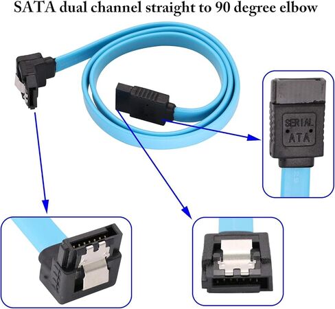 كابل zdyCGTime SATA III، كابل SATA III 6 جيجابت في الثانية كابل بيانات HDD SDD مستقيم مع مزلاج قفل متوافق مع SATA HDD، SSD، محرك الأقراص المضغوطة، كاتب الأقراص المضغوطة 19 بوصة (5 عبوات/أزرق) in Kuwait