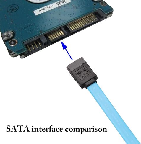 كابل zdyCGTime SATA III، كابل SATA III 6 جيجابت في الثانية كابل بيانات HDD SDD مستقيم مع مزلاج قفل متوافق مع SATA HDD، SSD، محرك الأقراص المضغوطة، كاتب الأقراص المضغوطة 19 بوصة (5 عبوات/أزرق) in Kuwait
