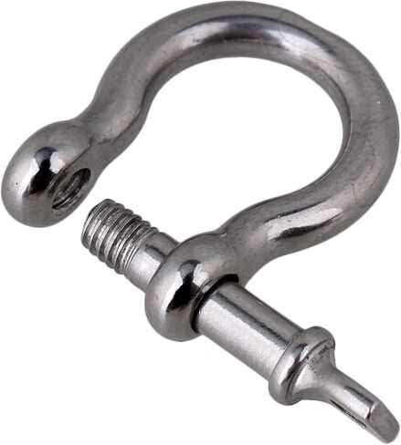 BQLZR Sailing Rigging Shackles D Shaped Bow Shackle M4 Silver 304 Stainless Steel Rustproof Screw Pin Anchor Bow Shackle Clevis European Style Pack of 5 in Saudi Arabia