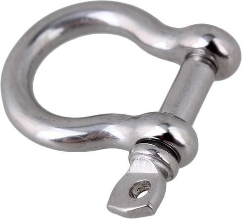 BQLZR Sailing Rigging Shackles D Shaped Bow Shackle M4 Silver 304 Stainless Steel Rustproof Screw Pin Anchor Bow Shackle Clevis European Style Pack of 5 in Saudi Arabia