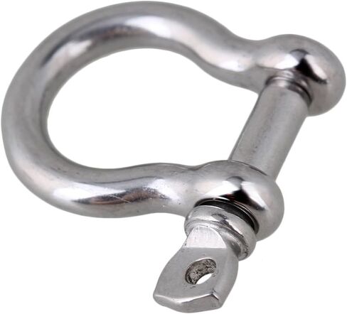 BQLZR Sailing Rigging Shackles D Shaped Bow Shackle M4 Silver 304 Stainless Steel Rustproof Screw Pin Anchor Bow Shackle Clevis European Style Pack of 5 in Saudi Arabia