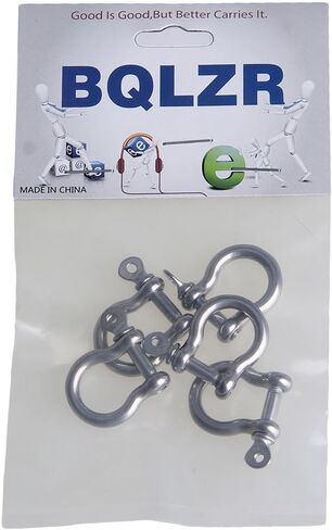 BQLZR Sailing Rigging Shackles D Shaped Bow Shackle M4 Silver 304 Stainless Steel Rustproof Screw Pin Anchor Bow Shackle Clevis European Style Pack of 5 in Saudi Arabia