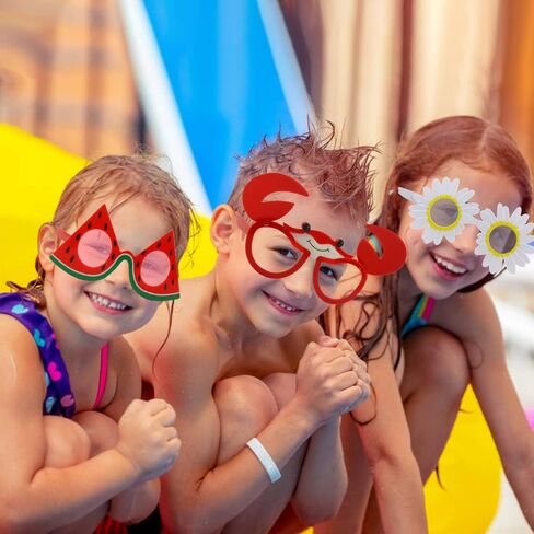 Party Sunglasses, 6 Pairs Funny Sunglasses Tropical Fancy Dress Props Summer Party Sunglasses Novelty Eyeglasses for Kids Adults in Kuwait