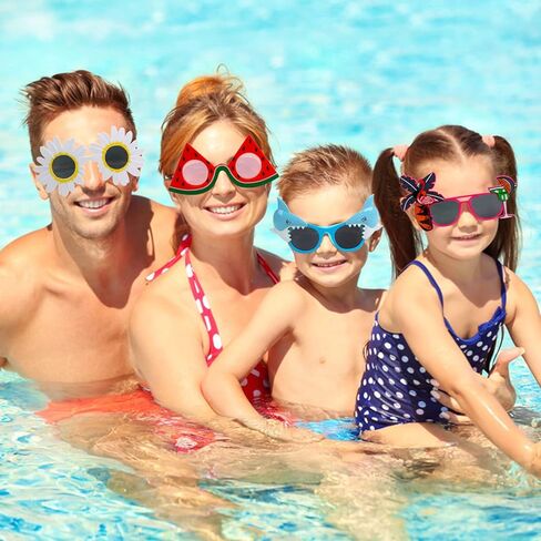 Party Sunglasses, 6 Pairs Funny Sunglasses Tropical Fancy Dress Props Summer Party Sunglasses Novelty Eyeglasses for Kids Adults in Kuwait