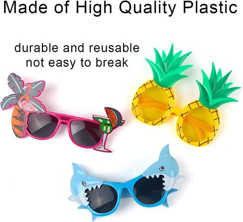 Party Sunglasses, 6 Pairs Funny Sunglasses Tropical Fancy Dress Props Summer Party Sunglasses Novelty Eyeglasses for Kids Adults in Kuwait