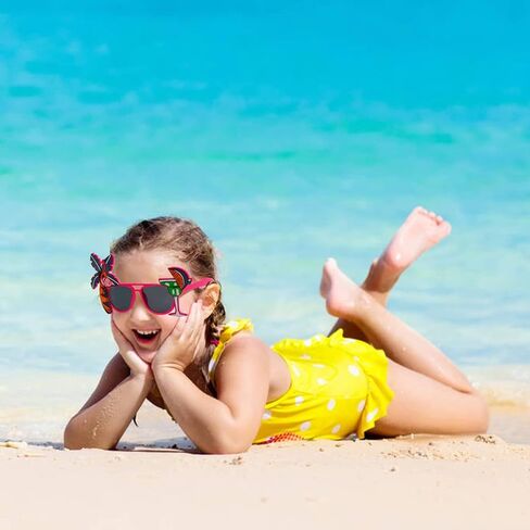 Party Sunglasses, 6 Pairs Funny Sunglasses Tropical Fancy Dress Props Summer Party Sunglasses Novelty Eyeglasses for Kids Adults in Kuwait